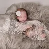 Blankets & Swaddling 3pcs/set Blanket Wraps Infant Cute Born Pography Props Soft Hair Band Shoot Po Lace Fluffy Baby Girl Backdrops