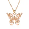 Shiny Butterfly Pendant Necklace Ladies Exquisite Clavicle Chain Necklaces Jewelry for Ladies Gift