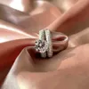 Wind S925 Sterling Silver eternal wedding ring women039s super flash simulation set ring9114863
