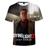 Camisetas masculinas Luz morrendo 2 3d impressão primavera verão masculino masculino de rua de rua