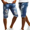 Designer Fashion Plus Size Vintage Summer Men Ripped Jeans Turn Up Cuff Fifth Pants Denim Shorts