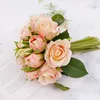 Flores decorativas Wrinalh Heads Cabeça Artificial Rose Modern Wedding Party Decoração de seda Home Simulação Interior Planta Flor Plant Decor Supp