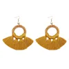 Party Favor tassel senior sense earrings exaggerated earrings fashion long eardrop handmade rattan lady ornaments