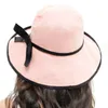 Chapeaux à large bord Le chapeau vintage britannique Spring MS Bow Brimmed Outdoor Sweet Sun Visière Mode Loisirs Femme Sunhat SummerWide