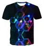 Groot formaat mannen t-shirt zomer geometrische cirkel 3D geprinte top tees mode mode korte mouw casual losse heren shirts l220704