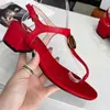 Men's women's leather sandals fashion letters metal buckle stripe sewn slippers comfortable heel 4.5cm luxury show party beach shoes deliver