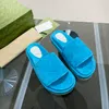Fashion Women Slippers Designer Slides Platform Sliders Luxurious Sandals 5.5CM Thick Bottom Real Leather Jacquard Suede Sandalen Summer Shoes