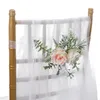 装飾的な花の花輪シミュレーションチェアバックフラワーアウトドアウェディングデコレーションローズエルレイアウト縛られたカバー