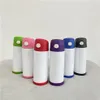 12oz Baby Bottle DIY Sublimation Flip Top Bottle Straight Tumbler Kids Milk Cup Stainless Steel Vacuum Cups For New Year Gifts2770