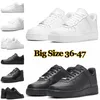 Big Size 36-47 Men Women Casual Shoes 1 Classic Triple White Black Mens Trainers Outdoor Sports Sneakers Walking Jogging Platform