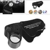 30X 60X LED Jewelers Eye Loupe Microscope Jewelry Magnifier Lighted Illuminated For Jewelry Rocks Stamps Coins Watches Antiques Dual lenses Band Light Lens 9889