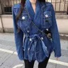 Kadın Ceketler Tasarımcı Kadın Denim Kadın Kısa Katlar Sonbahar Bahar Tarzı Lady Ceket Tasarımcı için İnce Düğme Mektupları Klasik Giyim