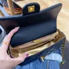 2022S Early Fall Coin Classic Mini Flap Double Chain Bags Gold Metal Hardware Matelasse Chain With Lucky Charms Crossbody Shoulder Luxury