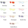 Lunettes de soleil sans monture Rectangle carré femmes métal lunettes de soleil femme mâle petit cadre dégradé Vintage guépard oculos lunettes de soleil lunettes de soleil