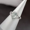 Cluster Rings Lady 925 Sterling Silver Ring Inlaid Natural Prehnite Fashion Tide Flow High Quality Temperament Ringcluster