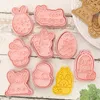 Baking Moulds Pcs/set Cartoon Easter Biscuit Mould Plastic Pressable Cookie Mold Tool Stamp Kitchen Bakeware ToolBaking
