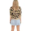 Kvinnors tröjor Kvinnors kvinnors mode Casual Winter Long Sleeve Leopard Print Knits Loose Crew Neck