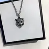 Jóias de alta qualidade Design italiano 925 Silver G Colar de letra Pingente Wolf Cow Tiger Animal Pendant Acessórios de moda masculina e feminina