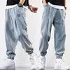 Men's Jeans Men's Cropped Pants Loose Straight Bind Feet Korean Version High Street Light Color Retro Harlan Hip Hop