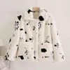 Cool Girls Winter Warm Plush Jackets Women Fashion Leopard Fur Coat Jacket Harajuku Short Pocket Faux Rabbit Fur Coats Outerwear T220810