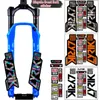 MTB Ön Çatal Çıkartmaları RockShox Racing Road Bisiklet Çıkartmaları Bisiklet DIY Su Geçirmez Koruma Renkli Film Kiti Bisiklet Aksesuarları 220716