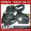 Injectie Mold Lichaam voor Honda Blackbird CBR1100 CBR 1100 xx Flat Black CC 1100xx 96-07 114NO.33 CBR1100XX 1996 1997 1998 1999 2000 2001 1100CC 02 03 04 05 06 07 Kuip