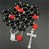 6 mm różańca Pearl Różańca Naszyjnik Krzyż Christ Catholic Jewelry