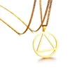 Pendentif Colliers Alcooliques Anonymes Bijoux Service De Récupération Sobriété Cercle Et Triangle Symbole Charme Collier En Acier InoxydablePendentif