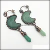 Hanger kettingen hangers sieraden bronzen gesoldeerde maanvorm natuurlijke edelsteen groen avonturine amethys dhauh