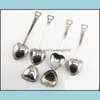 200piece/ lot amazing love heart heart heart style stainless tea minter toasspoon strainer spoonフィルターキッチンツールドロップ配達2021 cof