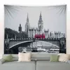 Tapestry Retro Big Ben Red Phone Box Tapestry London Street Landscape Modern FA