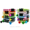 Wholesale Cat Face Button Reflective Safety For Dog Collars Adjustable With Bell Charm Necklace Collar puppy LJ201112