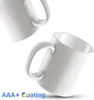 Biały Sublimacja Puste Kubki Kawowe + 6 sztuk Sublimacja Kubek Coaster 11oz Tea Czekoladowe Ceramiczne Cups- DIY Porcelanowy Klasyczny Kubek SXA14