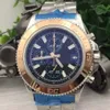 Old Brand New Cheart Quartz Chronograph Men's Wristwatch Superocean A17384 Número de discagem preta Boleleca de esqueleto de platina