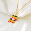 Colares pendentes Anniyo Uganda Map Flag Dollace Gold Color Jewelry Maps Uganda para homens #155121