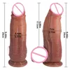 Nxy Dildos Fat Boy Super Large Épais Long Double Couche Silicone Liquide Faux Jj Pénis Gros Masturbateur Masculin et Féminin Plug Anal 220607