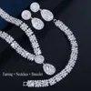 CWWZircons Exclusivo Dubai Gold Plate Jewelry Luxury Cubic Zirconia Collar Pendiente Pulsera Party Jewelry Set para mujeres T053 220726