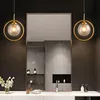 Pendellampor heminredning 15 cm bärnsten klar glas ljus guld metel ring lampa lyster belysning fixtur för sovrum kök