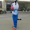 2022 Costume della mascotte delle mucche blu di Halloween Personaggio dei cartoni animati di mucca da latte di alta qualità Carnevale Unisex Adulti Taglia Natale Festa di compleanno Vestito all'aperto