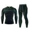 Homens definir inverno roupa interior térmica treino calças de compressão esportes t-shirleggings calças marca suor ginásio roupas jogging terno 220601