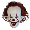 Máscara de Halloween Pennywise Stephen King It Latex LED Capacete Horror Cosplay Máscaras de Palhaço Assustador Adereços de fantasia de festa 220715