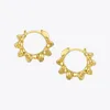 Hoop Huggie Sun Flower Earrings for Women Gold Color Curved Sculptural Hoops Earings Fashion smycken gåvor Kolczyki e201198hoop ODET22