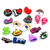 MOQ 100PCS plastic buttons sweet croc Charms Soft Pvc heart ainbow Shoe Charm Accessories Decorations custom JIBZ for clog shoes childrens gift