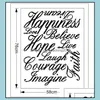 Altri adesivi decorativi Home Decor Garden Love Live Laugh Dream Believe Imagine Faith Courage Happiness Hope Stickers murali rimovibili Fai da te S