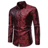 Männer Lässige Hemden Rose und Hemd Herbst Winter Drucken Langarm-Revers-Revers-Männer-Mode