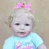 55 cm Soft silikonowy Reborn Baby Blonde Hair Girl Doll TOBILe Realistics 22 -calowa księżniczka Toddler Smiging Lisa Bebe 220505