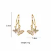 Boucles d'oreilles papillon en strass pour femmes, exquises coréennes, mode AAA Zircon, bijoux de fête de mariage, cadeau