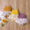 M niño pequeño baby girls ropa de verano estampado floral mosaico ropa sin mangas de mangas de algodón