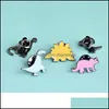 Pins Broches Jewelry Student Cartoon Series de dinosaurios Broche Drop Drop Aceil Lindo animal de animales Cor Insignia de la lapa de arena de la aleación para dhfbi