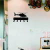 Helicóptero nº 1 Porta-chaves - arte de parede de metal de 9 polegadas de largura